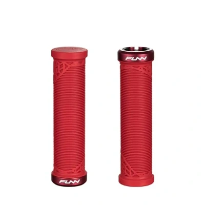 Abbildung von Funn Hilt JR Mountainbike Lenkergriffe mit Einzelklemme, Fahrradlenker Verriegelungsgriffe 19 mm Innendurchmesser, Kurze Fahrradgriffe für Jugendliche, Mädchen und Jungen (Rot)