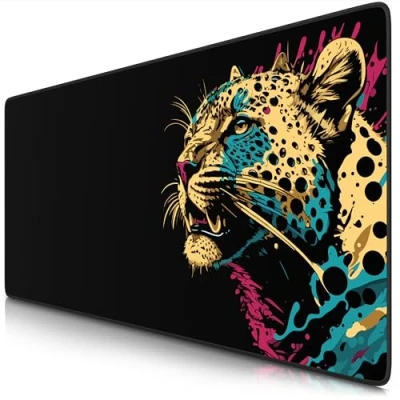 Abbildung von CSL Computer TITANWOLF XXL Speed Gaming Mauspad 900 x 400mm Mousepad Tischunterlage Large Size verbessert Präzision und Geschwindigkeit Colour Panther