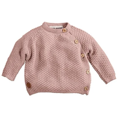 Abbildung von Bio Baby Jacke Schlüttli Strick 100% Baumwolle (KbA) GOTS zertifiziert, Rose, 74/80