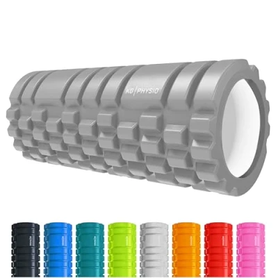 Abbildung von Faszienrolle und Schaumstoffrollen für Rücken von KG PHYSIO, Wirbelsäule &amp; Beine Foam Roller mit 3 Massagezonen, Massage Roller, Rolle, Wirbelsäule, Yoga Rolle