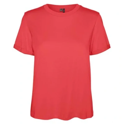 Abbildung von Vero Moda Vmpaula Tshirt basic, Damen, Größe: XS, Cayenne