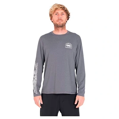 Abbildung von Hurley Herren Bay Bass Hybrid UPF Ls Rash Guard Shirt, schwarz (Heather Black), S