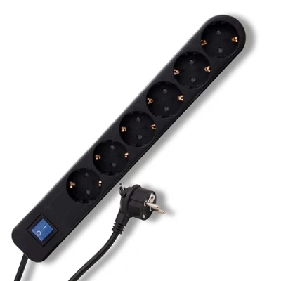 Abbildung von REV 0014640500 ICE, Mehrfachsteckdose 6fach, Kabel 1,4m, max. 3500W, schwarz