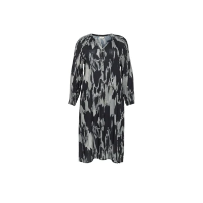 Abbildung von Kaffe Curve Kcsilla Maxikleid, Damen, Größe: 50, Black white graphic print