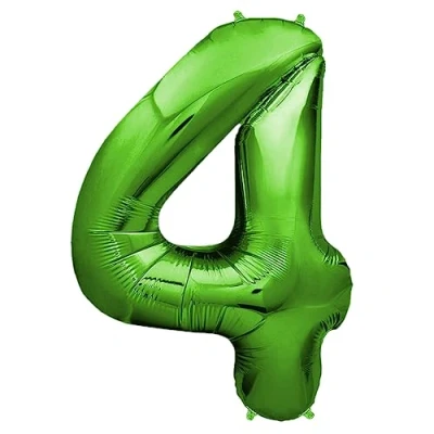 Abbildung von envami® Deko 4 Geburtstag Junge Grün 101CM Ballon Zahl Luftballon 4. Zahlen Geburtstagsdeko Folienballon Jahre fliegt mit Helium