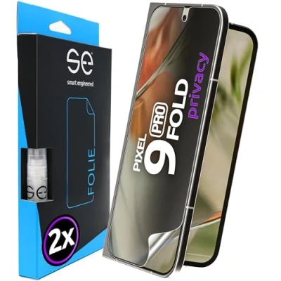 Abbildung von SE® für Pixel 9 Pro Fold Schutzfolie Privacy Blickschutz Folie 2X Folien im Set aus Deutschland, Google Matte Anti Spy Folie, staubfrei und blasenfrei, Sichtschutz