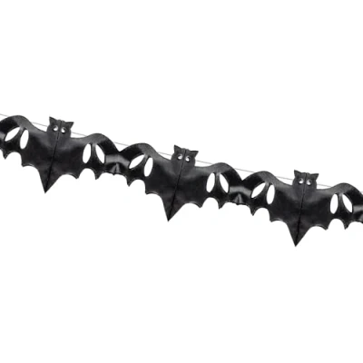 Abbildung von partydeco Hängedekoration, Fledermaus Girlande 4m Seidenpapier Schwarz