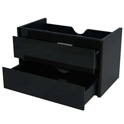 Abbildung von Mendler Waschbeckenunterschrank HWC B19, Waschtischunterschrank Waschtisch Badezimmer, Hochglanz Soft Close 50x80cm schwarz