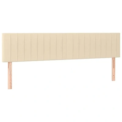 Abbildung von vidaXL Kopfteil Kopfteile 2 Stk. Creme 80x5x78/88 cm Stoff, (1 St)