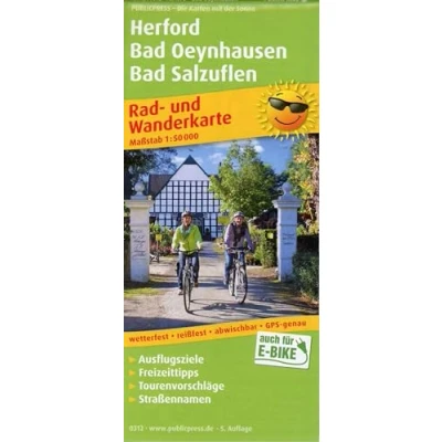 Abbildung von Herford, Bad Oeynhausen, Salzuflen: Rad und Wanderkarte mit Ausflugszielen, Einkehr &amp; Freizeittipps Stadtplänen, wetterfest, reissfest, ... 1:50000 (Rad Wanderkarte: RuWK)