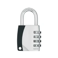 Abbildung von ABUS 155/40, Herkömmliches Vorhängeschloss, Zahlenschloss, Schließanlage, Silber, U förmig, 4,45 cm