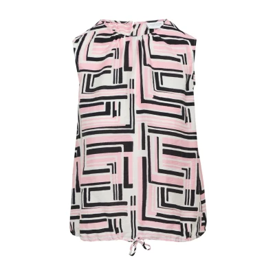 Abbildung von comma casual identity ÄRMELLOSE MIT Alloverprint Bluse, Damen, Größe: 34, Weiß