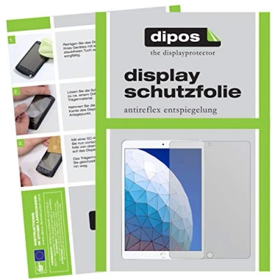 Abbildung von dipos I 2X Schutzfolie matt kompatibel mit Apple iPad Air (3.Gen 2019) 10.5 Zoll Folie Displayschutzfolie