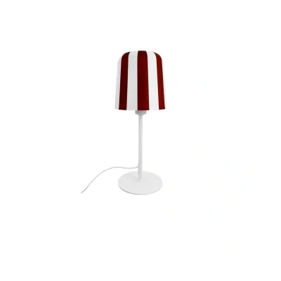 Abbildung von Dyberg Larsen Tischlampe Gry, rot/weiß, Höhe 49,5 cm, Metall