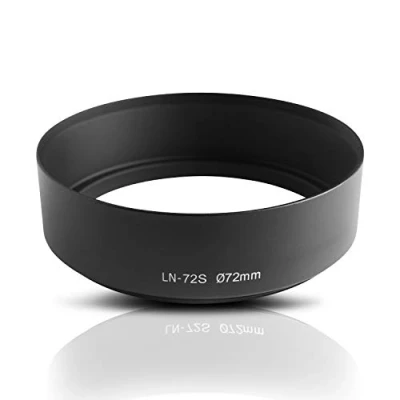 Abbildung von Ares Foto® 72mm Ø Metall Sonnenblende Gegenlichtblende Streulichtblende Lens Hood. CNC gefrästes Aluminium. Zum Aufschrauben auf Objektiv Filtergewinde. Für Canon Sony Nikon Tamron Sigma Olympus Fujifilm Pentax