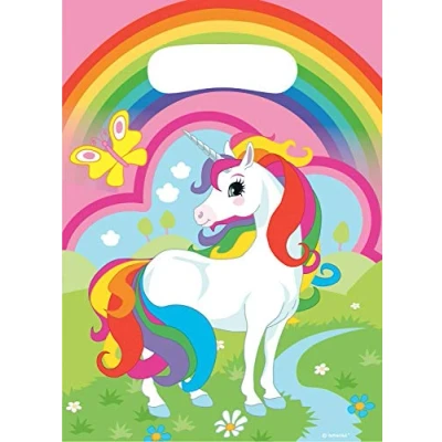 Abbildung von Partytasche Einhorn Regenbogen 8 Stück