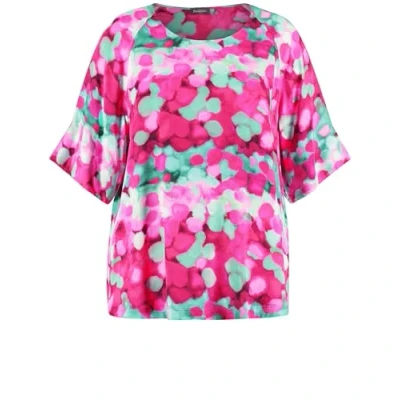 Abbildung von Samoon Kurzarm LÄSSIGES Bluse, Damen, Größe: 46, Magenta gemustert