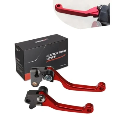 Abbildung von Kupplungshebel Bremshebel Motorrad,Billet Pivot Faltbare Kupplung Für CR80R CR85R 98 07 CRF150R 17 CR125R CR250R 92 03 CRF450R 02 Rot