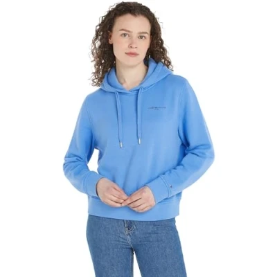 Abbildung von Tommy Hilfiger 1985 MINI LOGO Hoodie Sweatshirt, Damen, Größe: XS, Blue spell