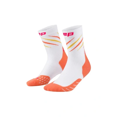 Abbildung von CEP Run Edt. Claws Mid Cut Socken Weiß/Orange, Gr. 37 40 Komfort &amp; Stabilität für Lauftraining
