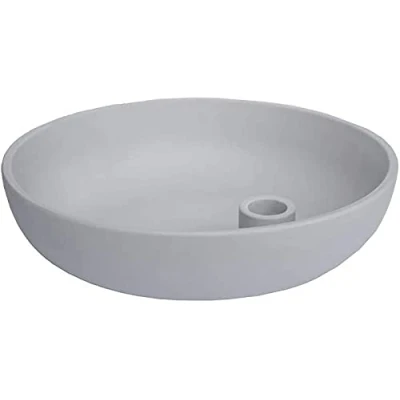 Abbildung von Storefactory Lidatorp L Kerzenhalter, hellgrau, Keramik, HxB 21 x 5 cm, handgearbeitet