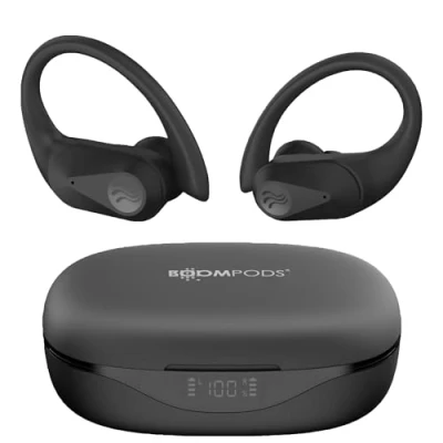 Abbildung von Boompods SportPods Ocean, Nachhaltige In Ear Kopfhörer kabellos, Bluetooth Sport Sportkopfhörer, USB Ladecase, True Wireless Gym