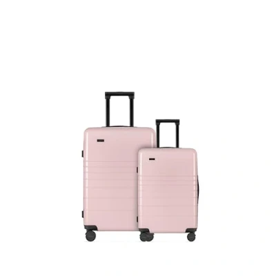 Abbildung von ETERNITIVE Hartschalenkoffer 2 er Set Klein und Mittel Rollkoffer aus Polycarbonat &amp; ABS mit 360 Rollen Handgepäck 32L Koffer Medium 64L Trolley TSA Schloss Rosa