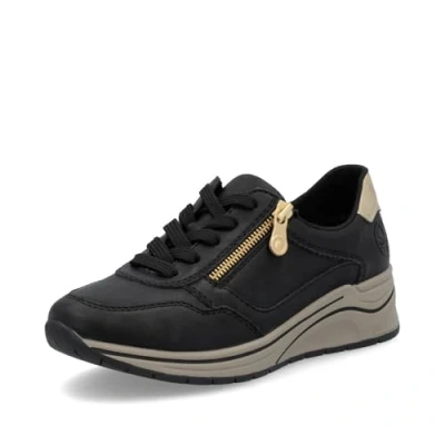 Abbildung von Rieker Sneaker low, Damen, Größe: 36, Schwarz ginger gold Schuhe