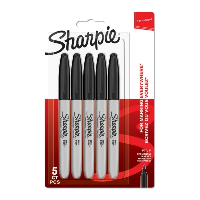 Abbildung von Sharpie Permanent Marker Fine Point Schwarz 5St