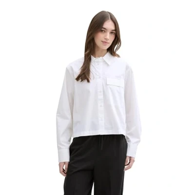 Abbildung von TOM Tailor Denim BOXY Shirt WITH Pocket Hemdbluse, Damen, Größe: XL, White