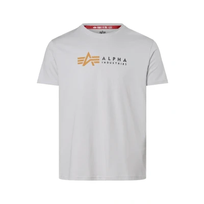 Abbildung von Alpha Industries Label Tshirt print, Herren, Größe: Small, Hellgrau