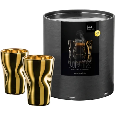 Abbildung von Eisch Espressoglas &quot;UNIK&quot;, (Set, 2 tlg., Espressogläser in Geschenkröhre), Espressoglas, veredelt mit Echtgold, teilig, 100 ml