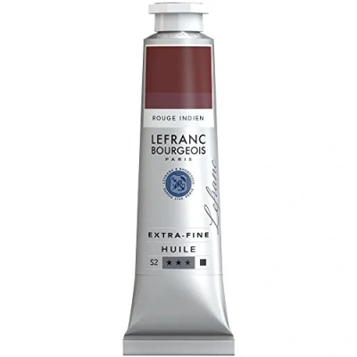 Abbildung von Lefranc Bourgeois 405125 extra feine Ölfarbe in Künstlerqualität aus hochwertigen Pigmenten, lebendige Farben, hohe Lichtechtheit, 40ml Tube Indischrot