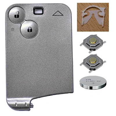 Abbildung von Auto Schlüssel Funk Fernbedienung 1x Keycard Gehäuse 2 Tasten + CR1620 Batterie 2X Mikrotaster kompatibel mit Renault