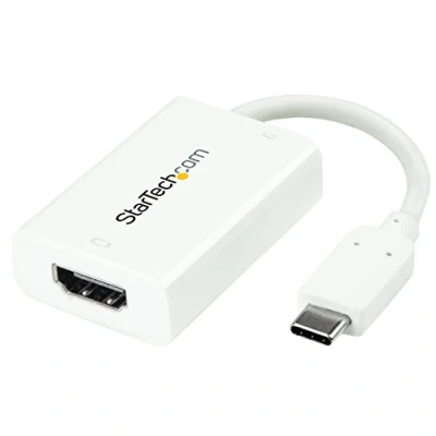 Abbildung von StarTech.com USB C auf HDMI Adapter mit Stromversorgung Typ zu Konverter für Computer 4K 60Hz Weiß