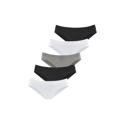 Abbildung von Lascana Vivance BY 5 PACK Slip, Damen, Größe: 32/34, Off white anthrazit meliert schwarz