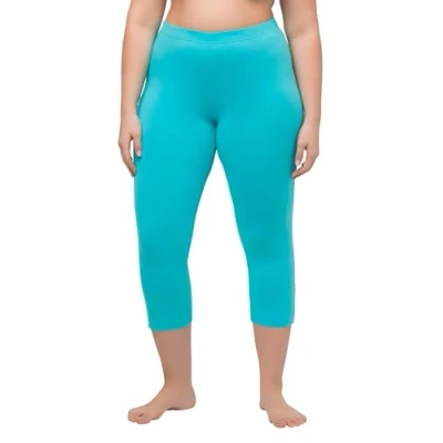 Abbildung von Ulla Popken Klassisch IN UNI Enganliegende Leggings Hosen, Damen, Größe: 58/60, Tiefes aqua