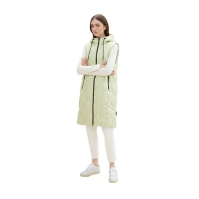 Abbildung von TOM TAILOR Denim Damen 1042100 Longstyle Puffer Weste, 32246 Garden Peat, S