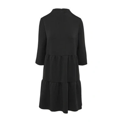 Abbildung von s.Oliver Black Label Geschlitztem Freizeitkleid, Damen, Größe: 38, Schwarz