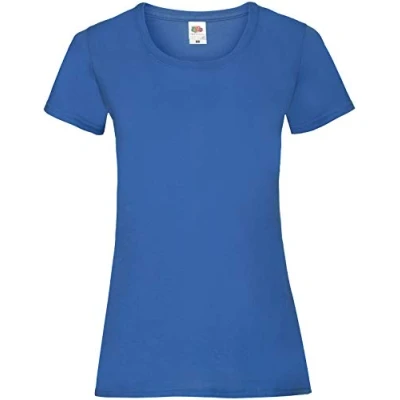 Abbildung von Fruit of the Loom Damen Slim Fit T Shirt verschiedene Farben Baumwolle Kurzarm Königsblau XL