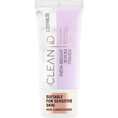 Abbildung von Catrice Clean ID Insta Bright Serum Primer, Nude, für sensible Augen/Haut, grundierend, natürlich, trockene Haut, vegan, ölfrei, ohne Parfüm, Parabene, 1er Pack (30ml)