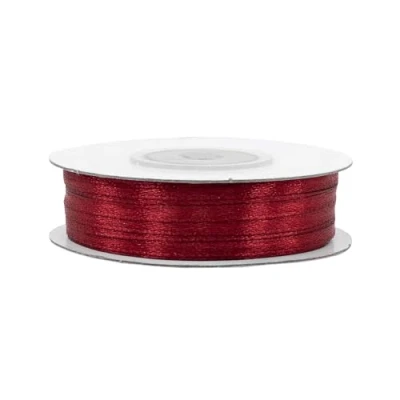 Abbildung von Creativery Satinband, Satinband 3mm x 50m Rolle Bordeaux