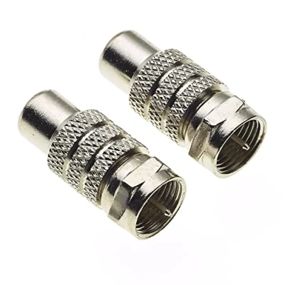 Abbildung von Keple F Typ Stecker auf Phono Buchse RCA männlich RF Anschluss Koaxial Adapter TV Stecker, hohe Übertragung Kabel Koppler Konverter Ersatz 2 Stück