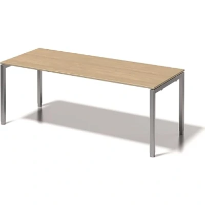 Abbildung von BISLEY Cito Schreibtisch, 650 850 mm höheneinstellbares U Gestell, Metall, Mp355 Dekor Ahorn, Gestell Silber, 80 x 200 85 cm