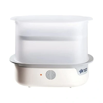 Abbildung von Tommee Tippee Advanced Elektrischer Sterilisator Super Steam für bis zu 6 Babyfläschchen, Chemikalienfrei, Weiß