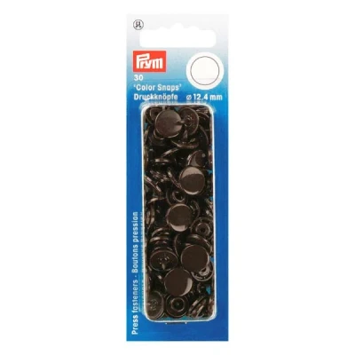 Abbildung von PRYM 393106 Nähfrei Druckknopf Color Snaps rund 12,4 mm dunkelbraun