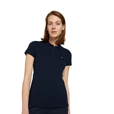 Abbildung von TOM TAILOR Damen Basic Piqué Poloshirt 1032094, 10668 Sky Captain Blue, XXS