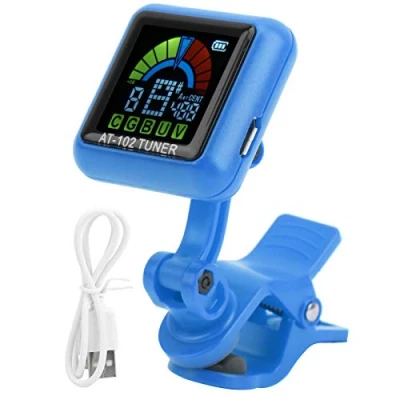 Abbildung von Clip On Stimmgerät Gitarren Tuner Violin USB Wiederaufladbarer Eingebauter Akku Ukulelen AT 102 mit Farbbildschirm(AT Weiß)