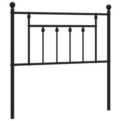 Abbildung von vidaXL Kopfteil, Bettkopfteil aus Stahl Metallkonstruktion, Betthaupt für Bett Metallbett Bettgestell, Schlafzimmer Bettzubehör, Metall Schwarz 90cm