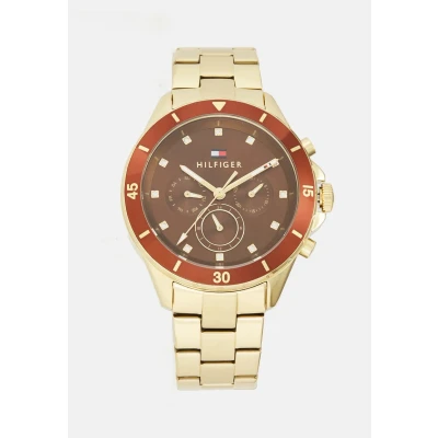 Abbildung von Tommy Hilfiger Mellie Uhr goldcoloured/brown, Damen, Größe: One Size, Gold coloured/brown